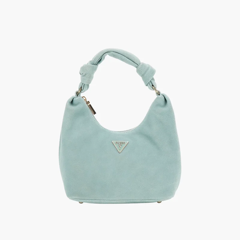 جس Suede Knot Handle Handbag in Light Blue for Women